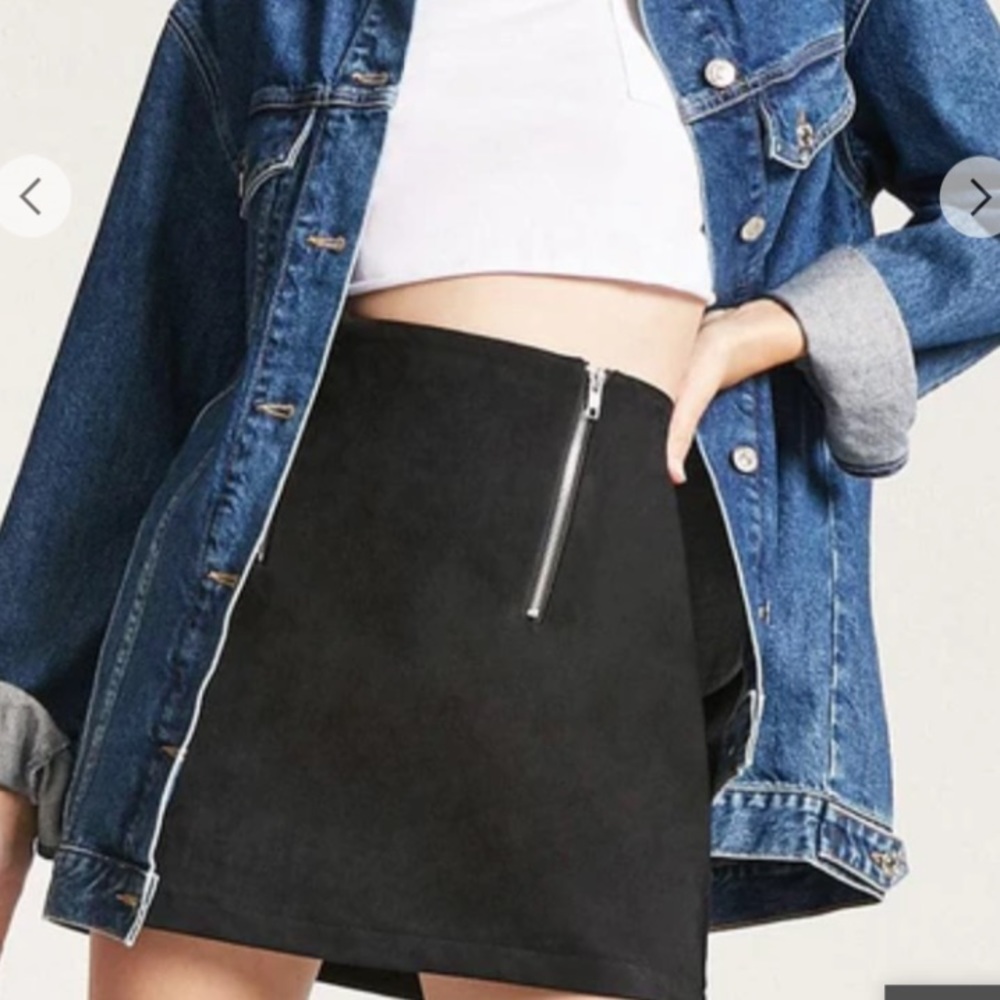 Black suede skirt